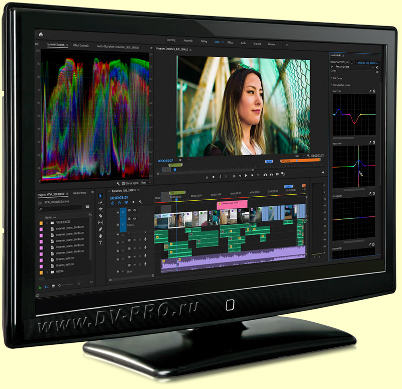Рабочее окно программы Adobe Premiere Pro СС 2019